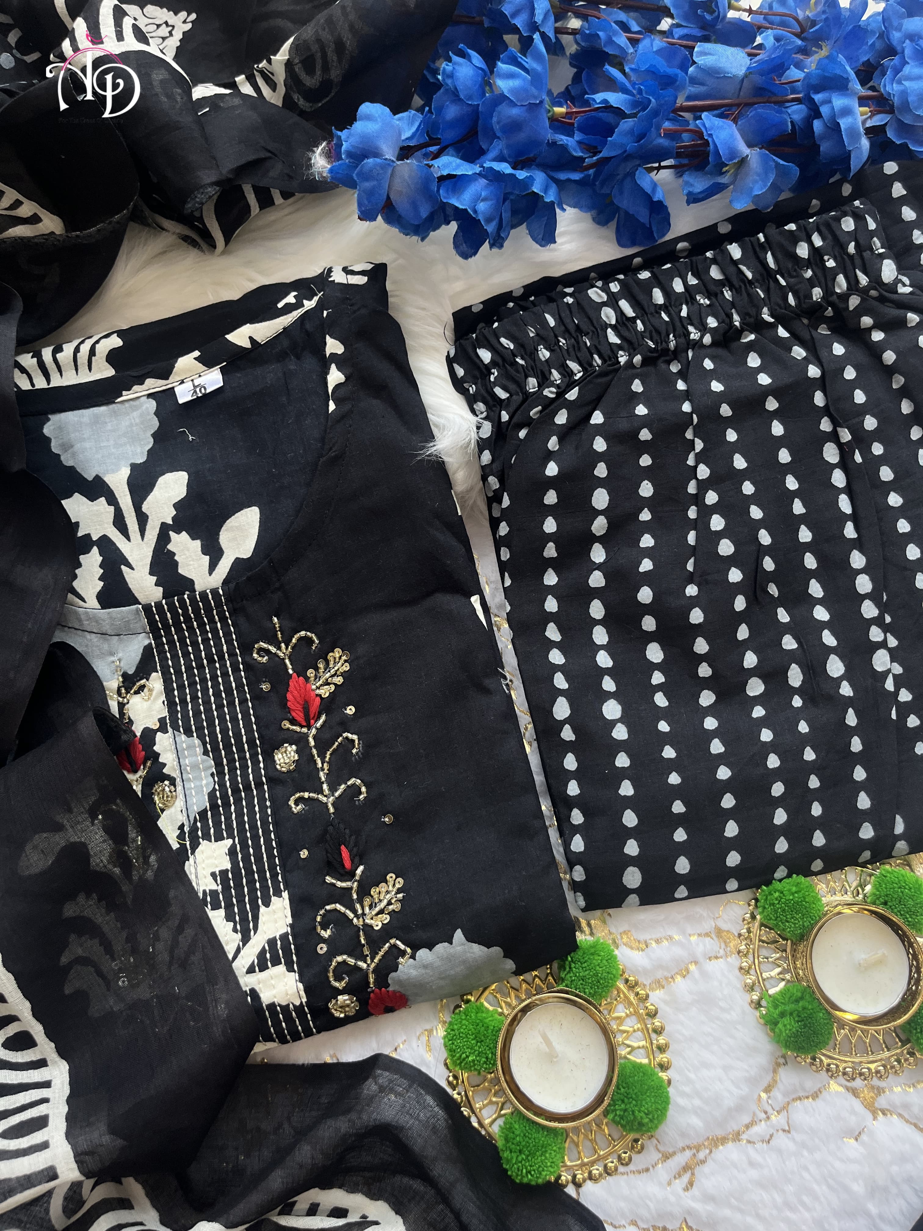 Beautiful Designer Premium Pure Cotton Aline Salwar Suit