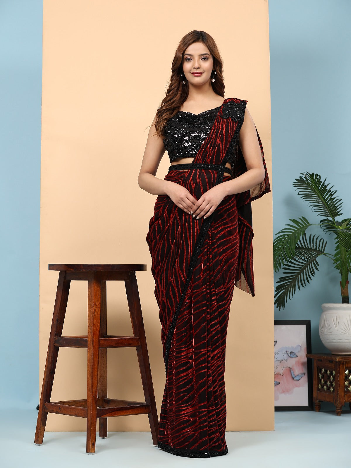 Beautiful Designer Party Wear Ready to Wear Saree