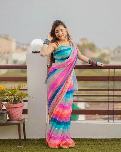 Beautiful Designer Soft Georgette Sequence Saree
