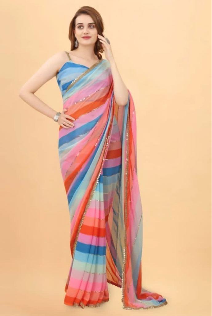 Beautiful Designer Soft Georgette Sequence Saree