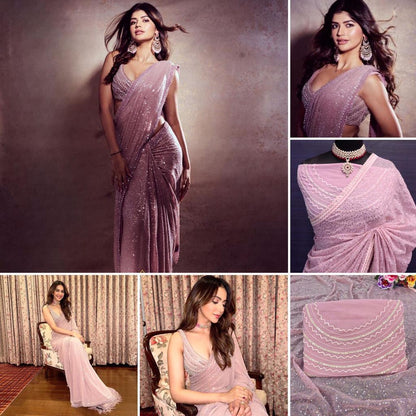 Beautiful Designer Soft Georgette Sequence Saree