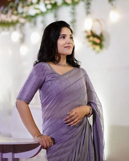 Beautiful Designer Soft Georgette Sequence Saree