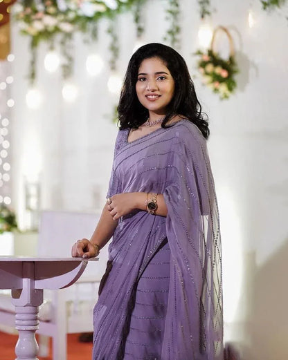Beautiful Designer Soft Georgette Sequence Saree