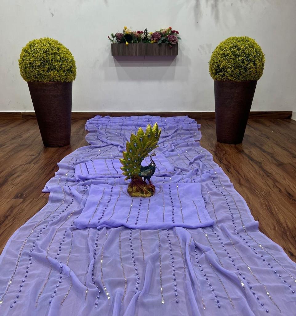 Beautiful Designer Soft Georgette Sequence Saree