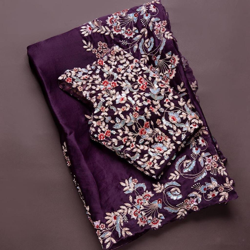 Beautiful Designer Soft Georgette Sequence Saree