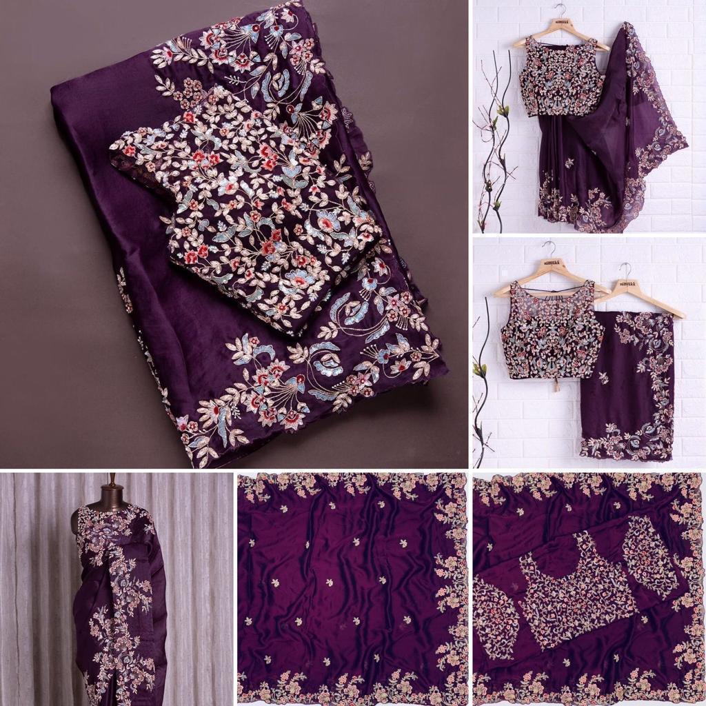 Beautiful Designer Soft Georgette Sequence Saree