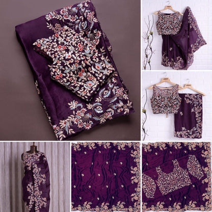 Beautiful Designer Soft Georgette Sequence Saree