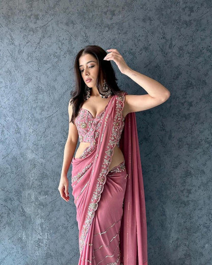 Beautiful Designer Soft Georgette Sequence Saree
