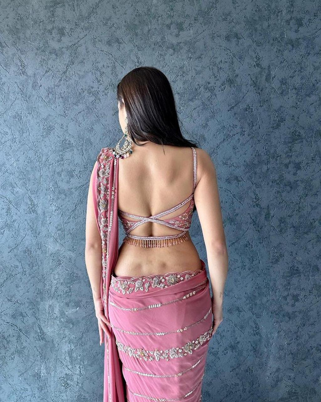 Beautiful Designer Soft Georgette Sequence Saree