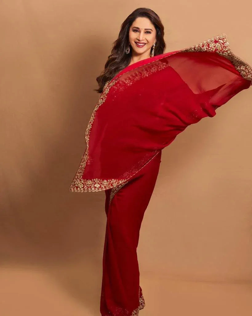 Beautiful Designer Soft Georgette Sequence Saree