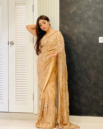Beautiful Designer Soft Georgette Sequence Saree