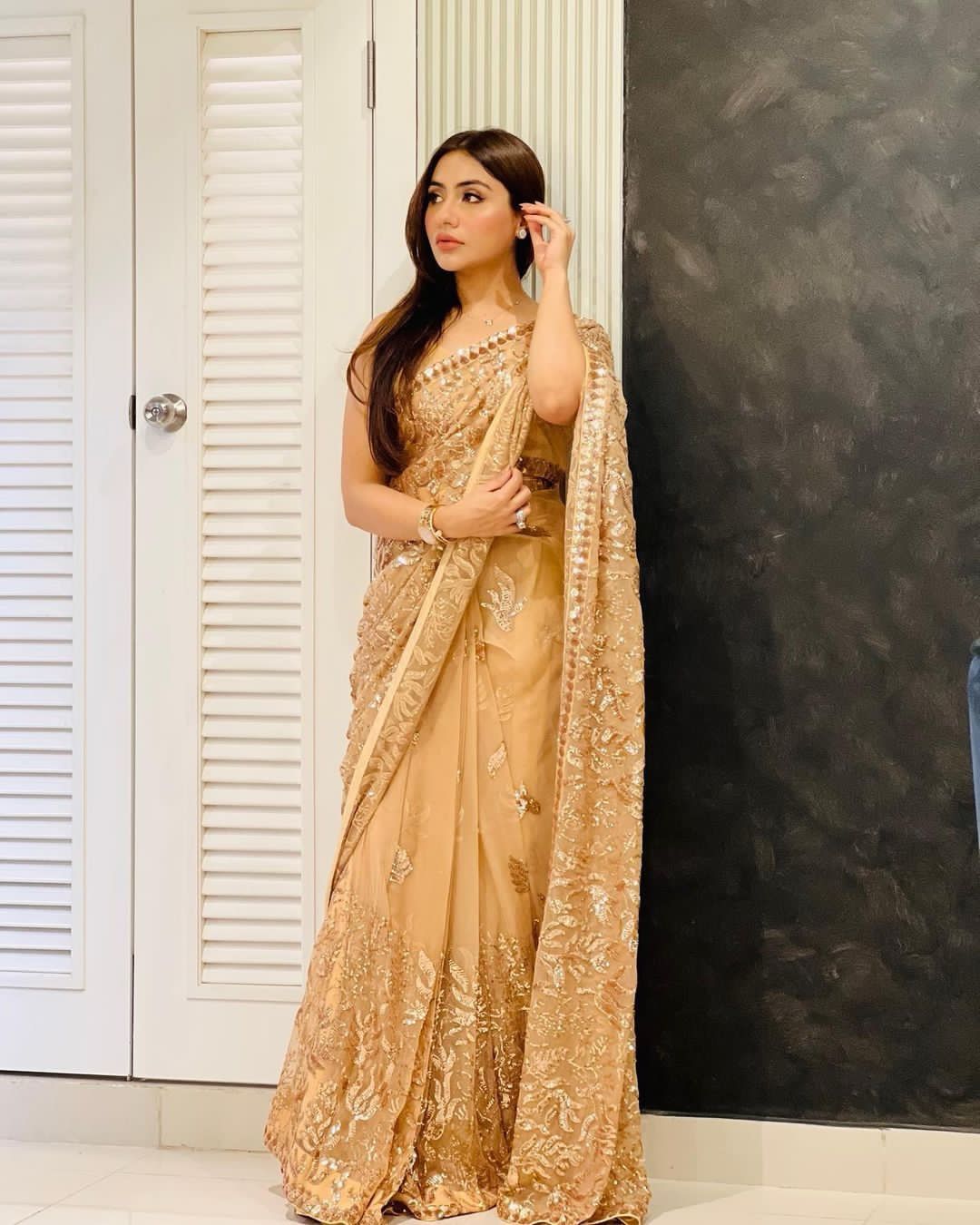 Beautiful Designer Soft Georgette Sequence Saree