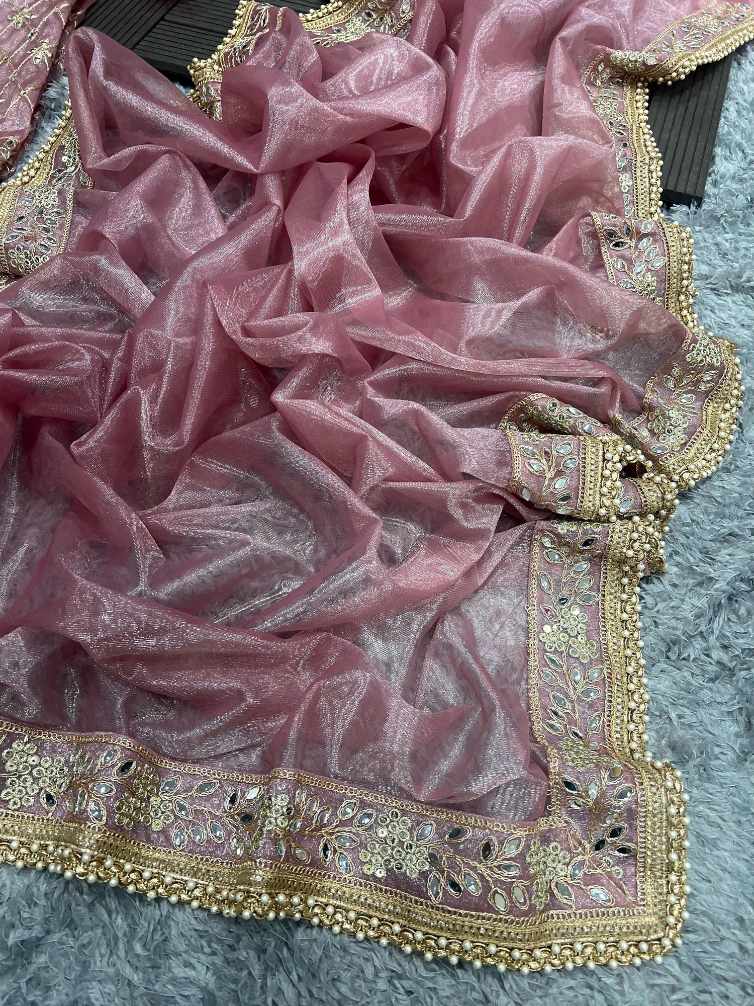 Beautiful Designer Soft Tissue Silk with Sequence Saree