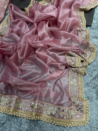 Beautiful Designer Soft Tissue Silk with Sequence Saree
