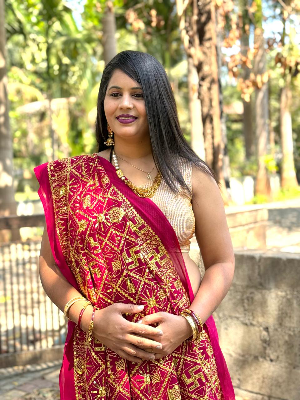 Beautiful Designer Pure Georgette Gharchola Bandhej Saree