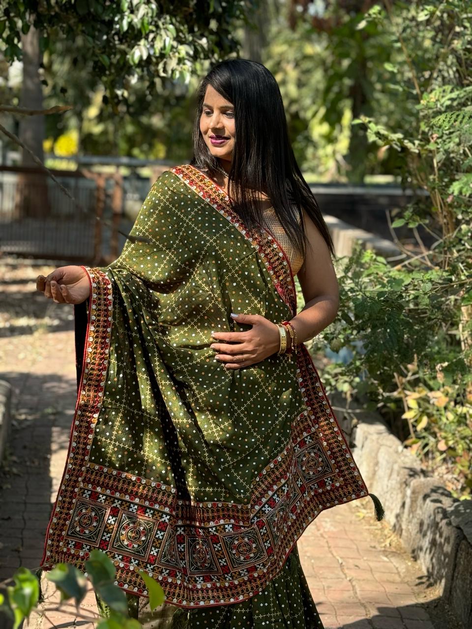 Beautiful Designer Pure Asika Bandhej Saree