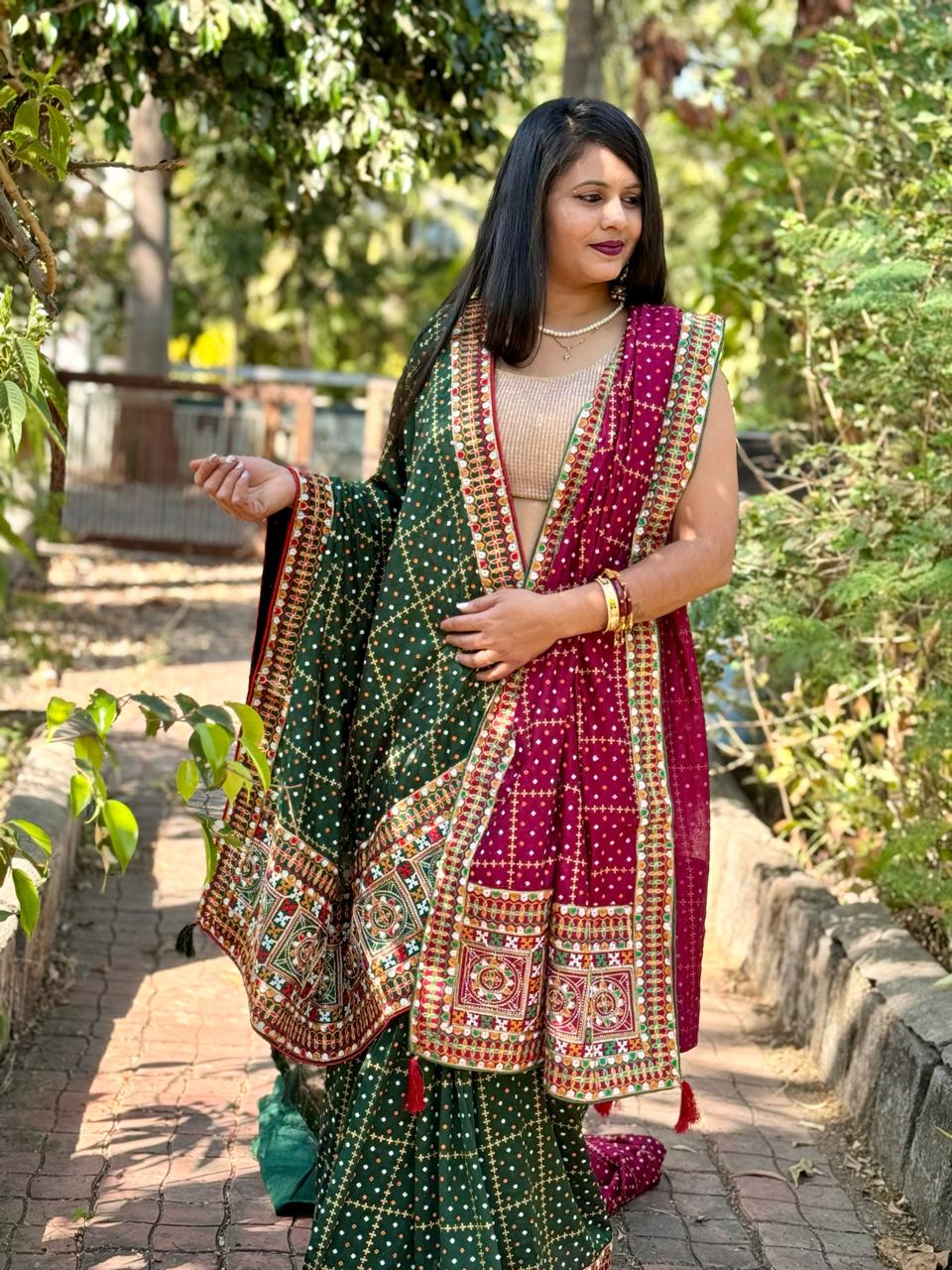 Beautiful Designer Pure Asika Bandhej Saree