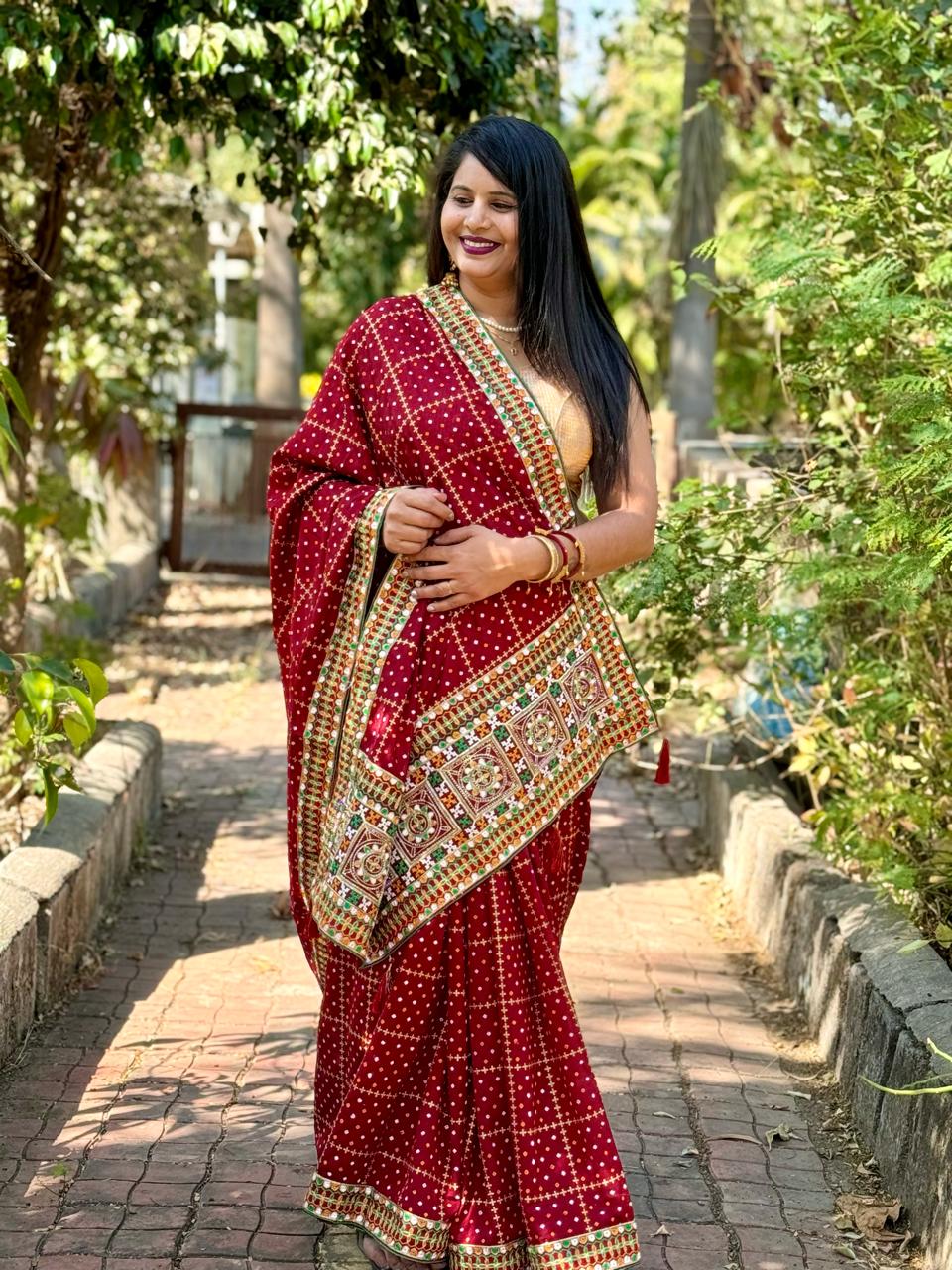 Beautiful Designer Pure Asika Bandhej Saree