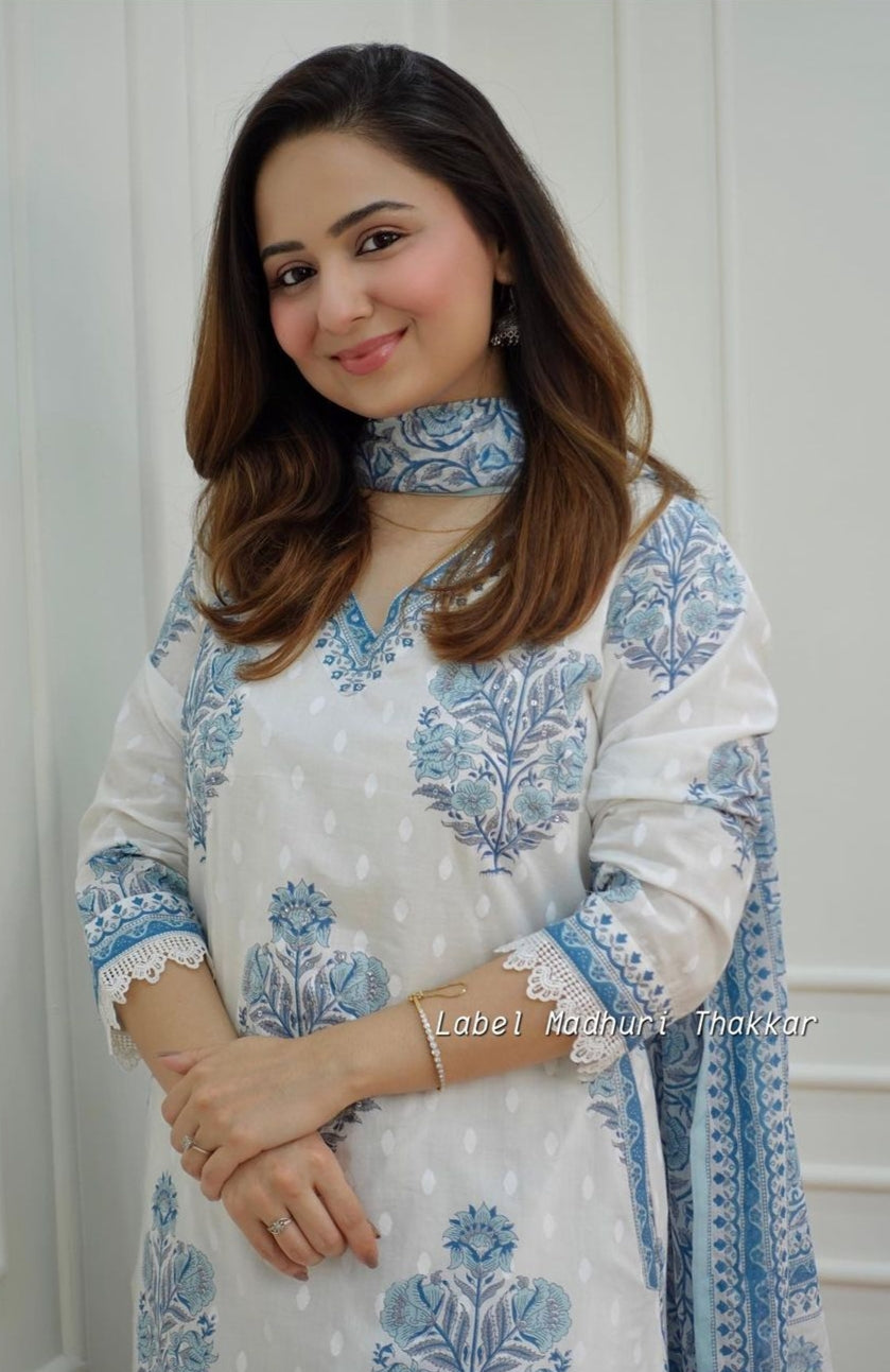 Beautiful Designer Premium Cotton Afghani Pocket Salwar Suit