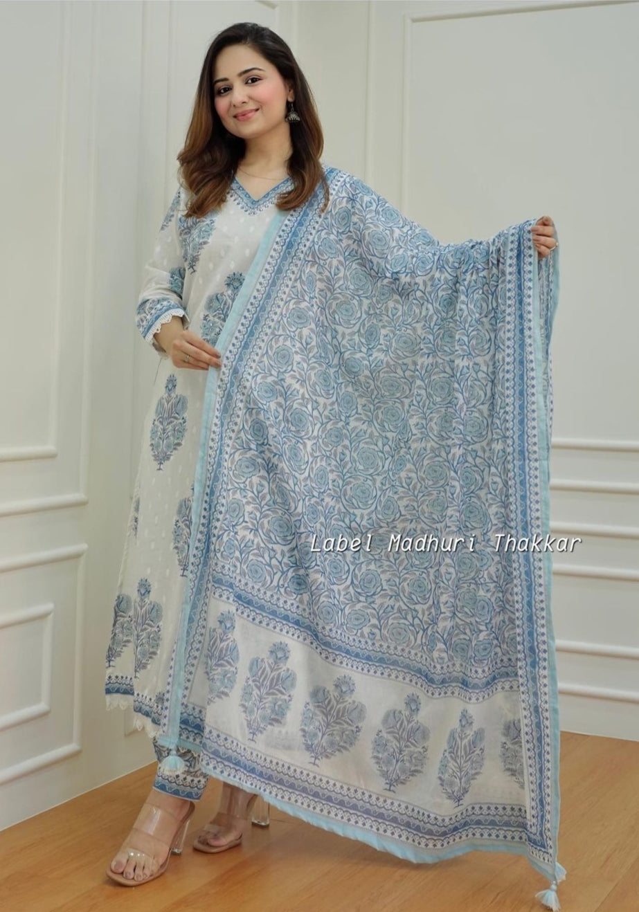 Beautiful Designer Premium Cotton Afghani Pocket Salwar Suit