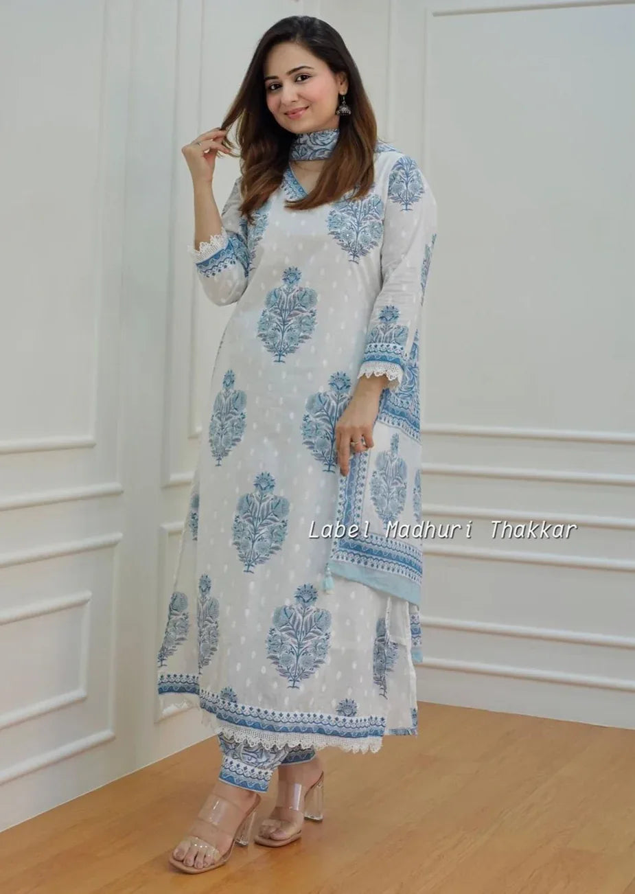 Beautiful Designer Premium Cotton Afghani Pocket Salwar Suit