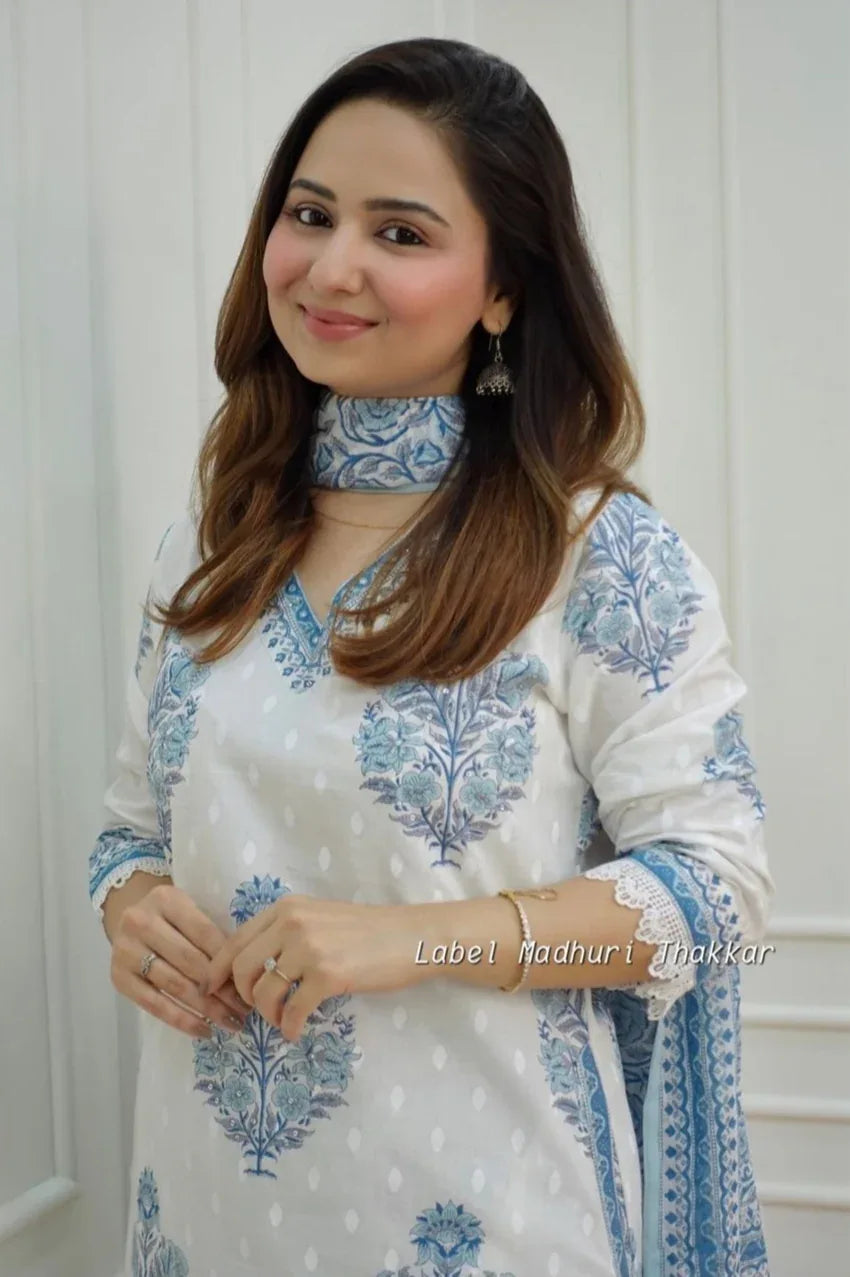 Beautiful Designer Premium Cotton Afghani Pocket Salwar Suit