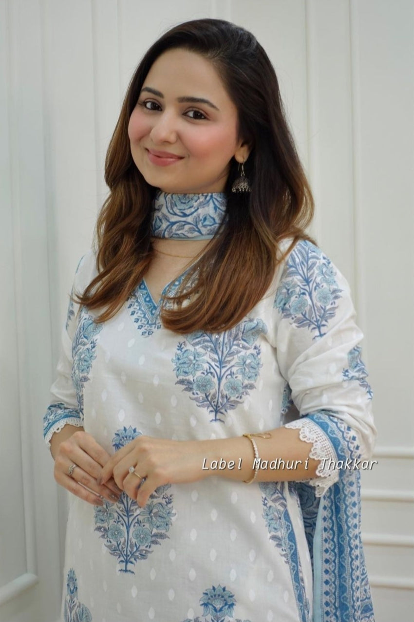 Beautiful Designer Premium Cotton Afghani Pocket Salwar Suit