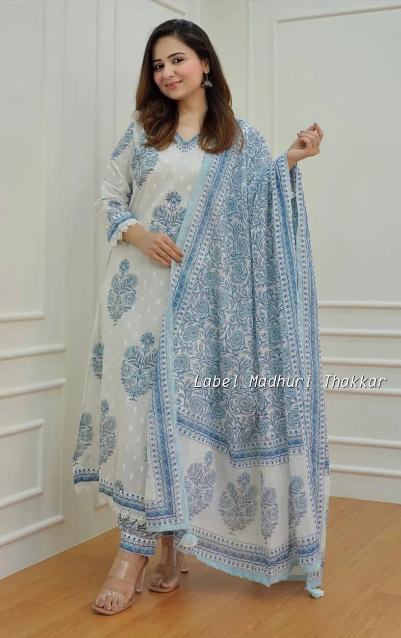 Beautiful Designer Premium Cotton Afghani Pocket Salwar Suit