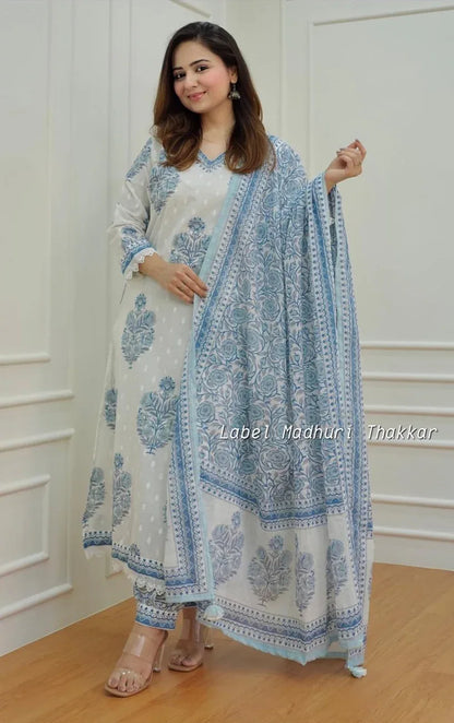 Beautiful Designer Premium Cotton Afghani Pocket Salwar Suit