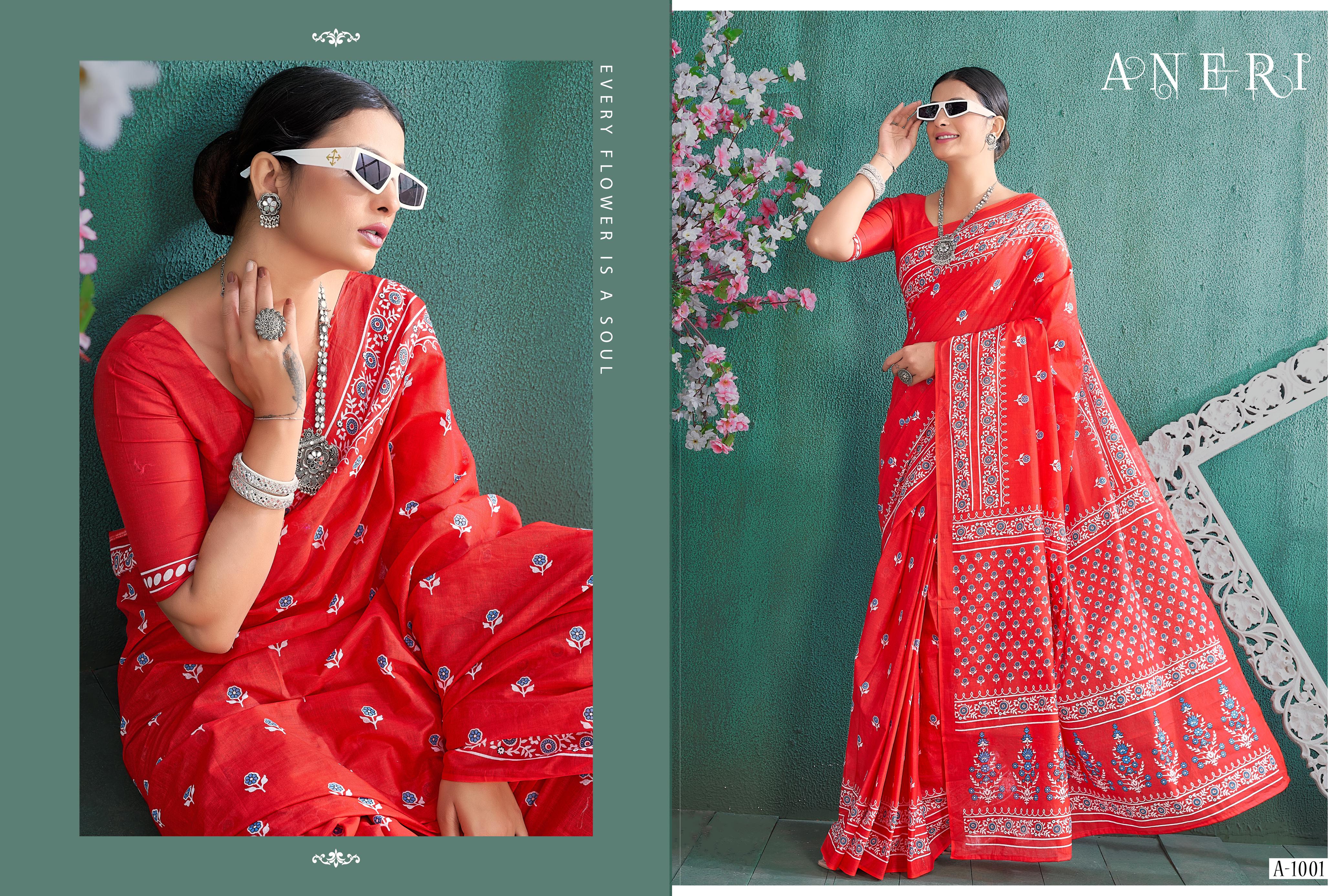 Beautiful Designer Aneri Soft Pure Cotton Saree