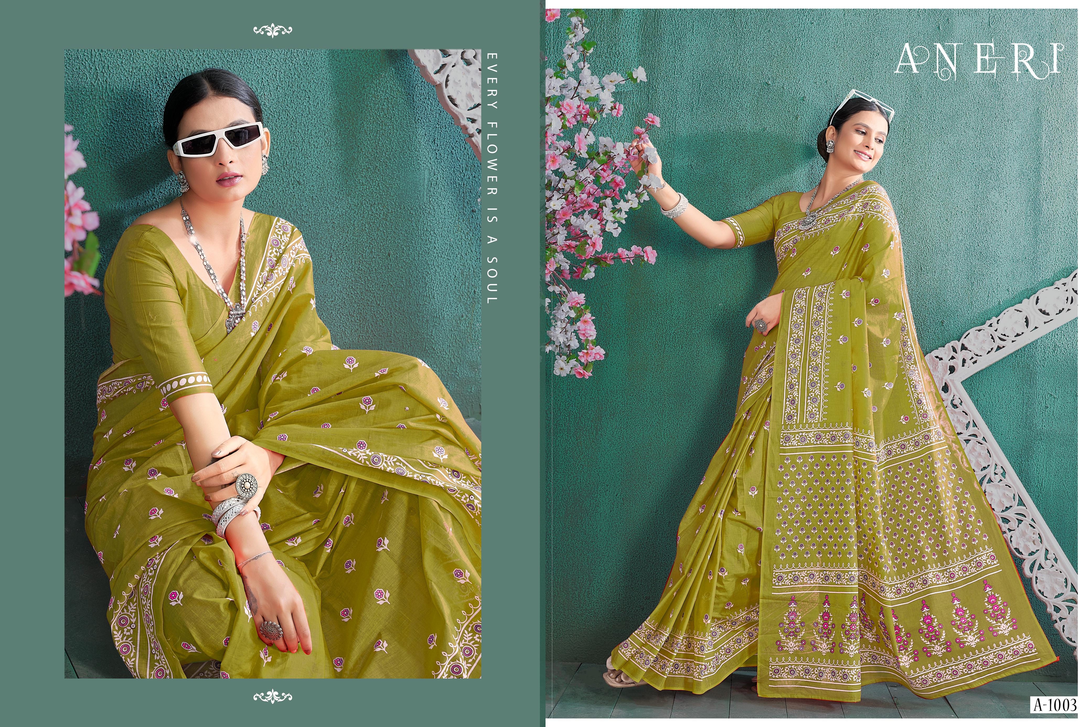 Beautiful Designer Aneri Soft Pure Cotton Saree