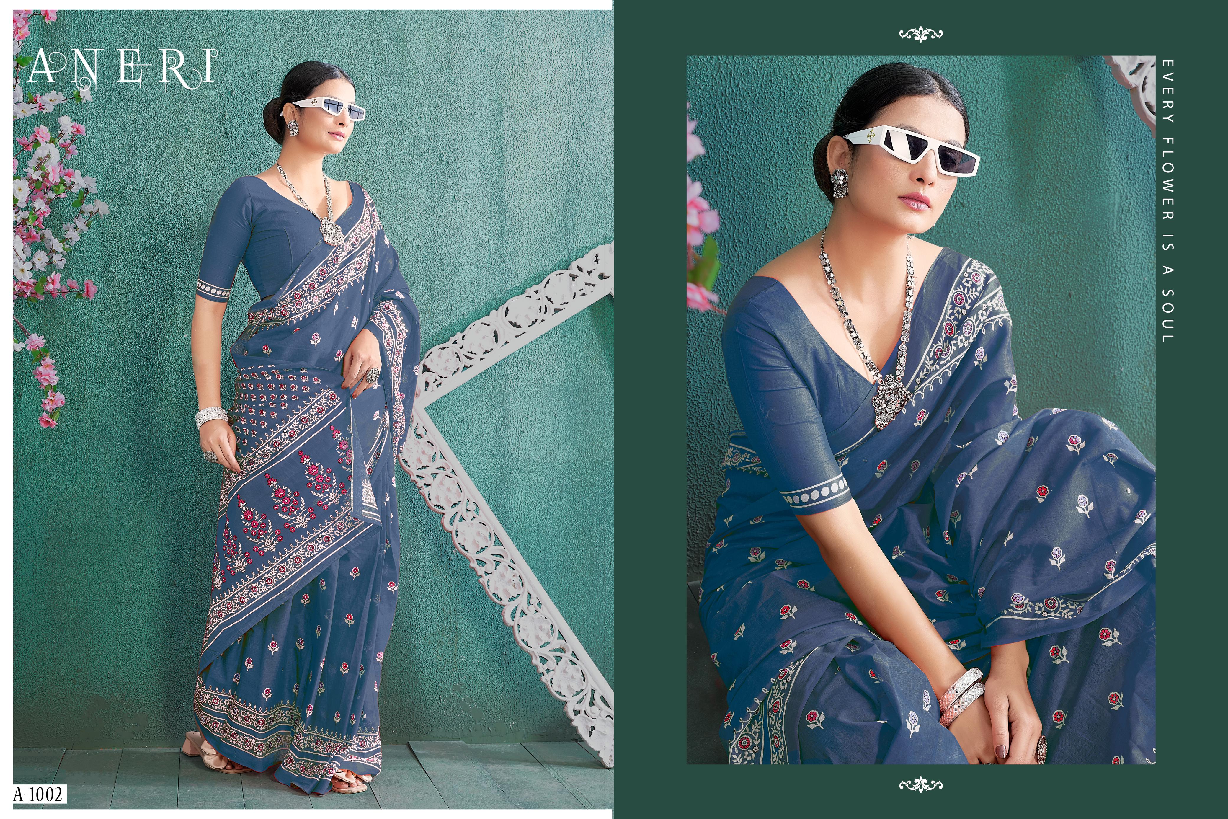 Beautiful Designer Aneri Soft Pure Cotton Saree
