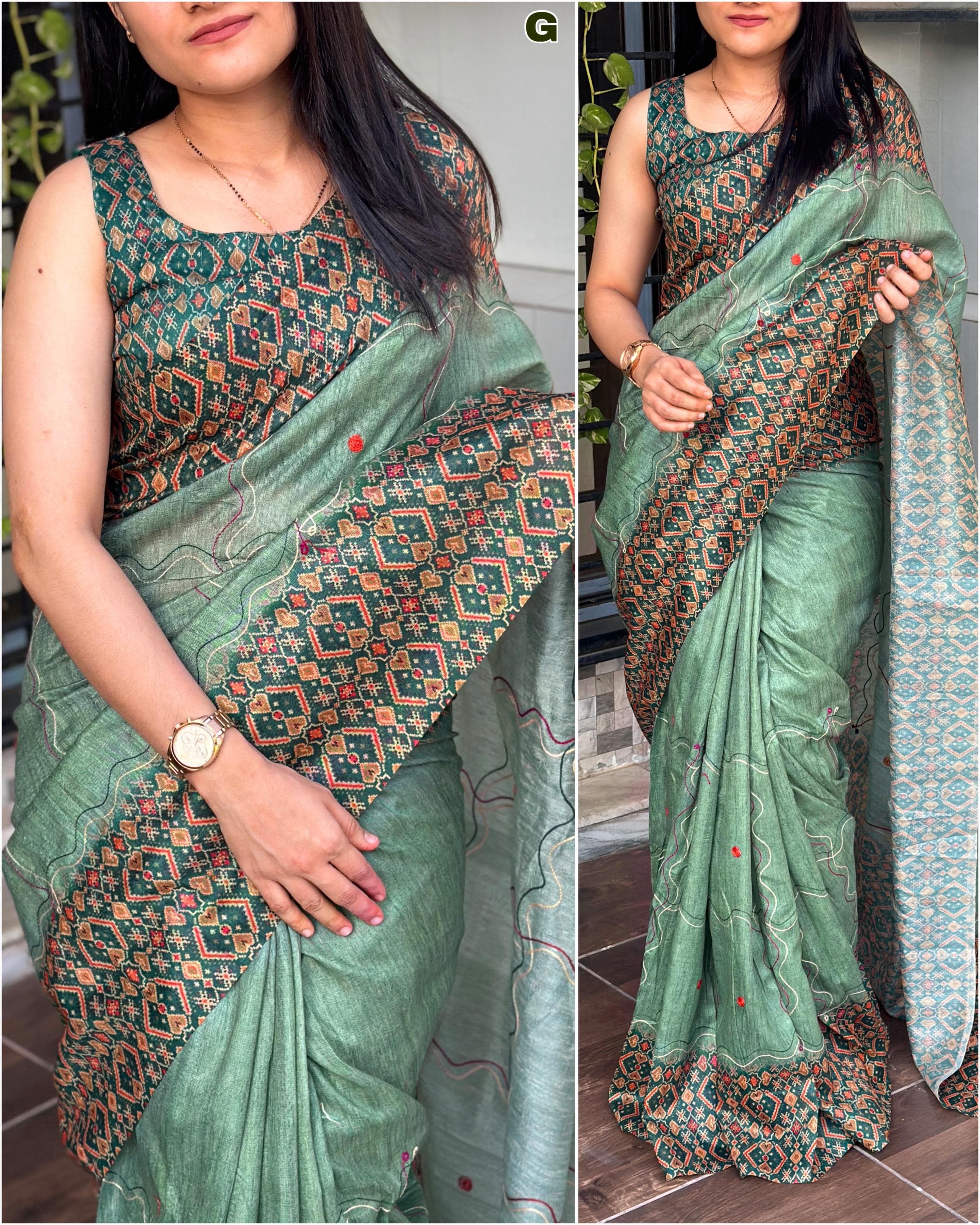 Beautiful Designer Summer Cotton Neps Ajrakh Printed Saree
