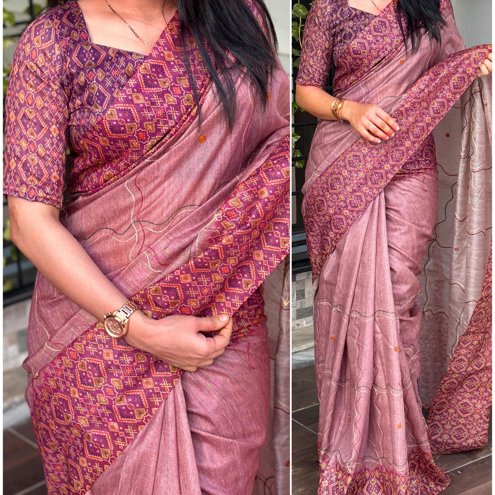 Beautiful Designer Summer Cotton Neps Ajrakh Printed Saree