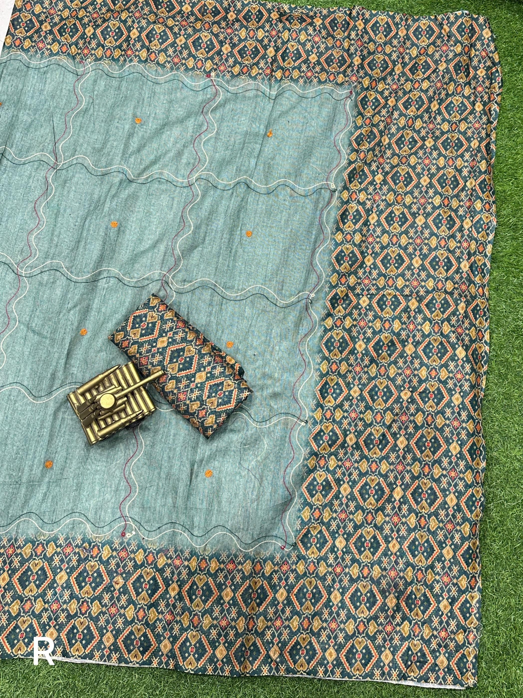 Beautiful Designer Summer Cotton Neps Ajrakh Printed Saree