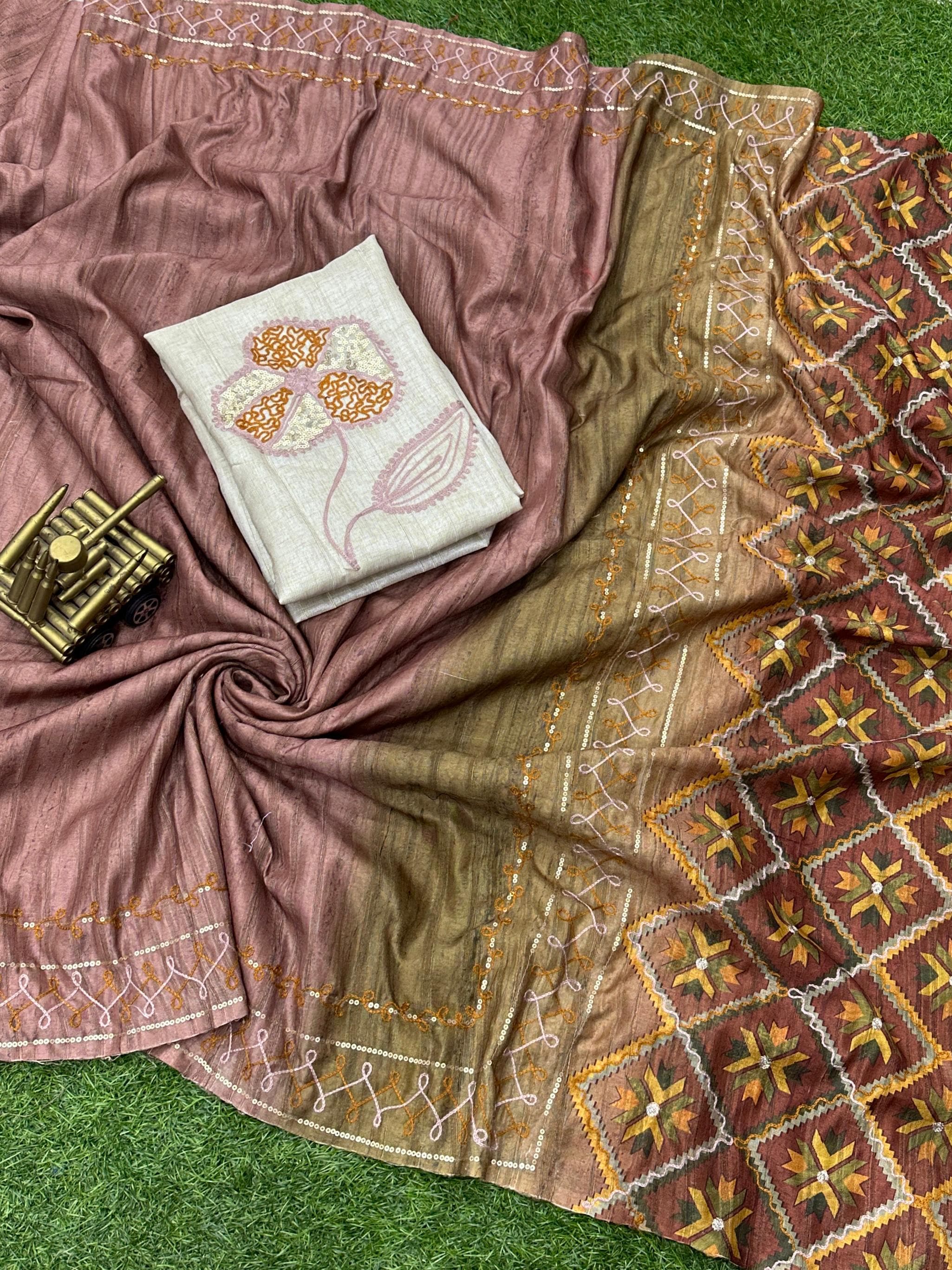 Beautiful Designer Summer Digital Ajrakh Print Air Silk Saree