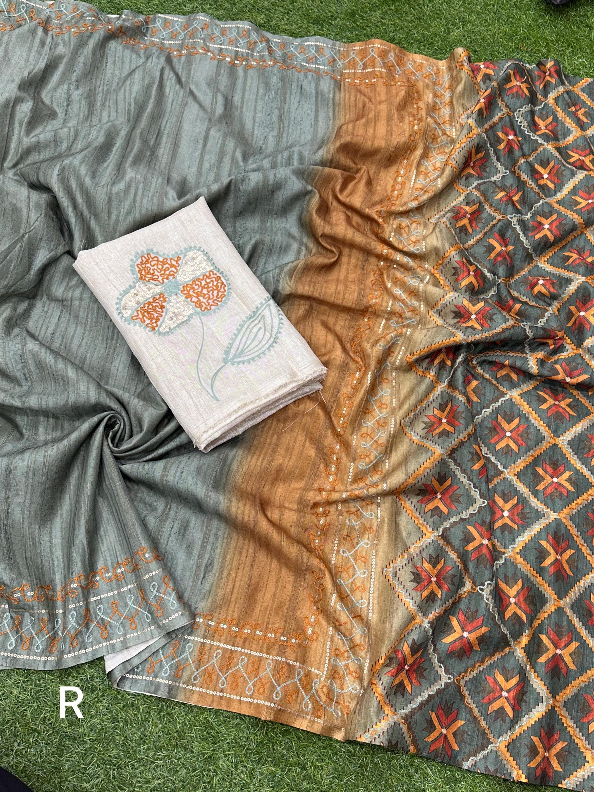 Beautiful Designer Summer Digital Ajrakh Print Air Silk Saree