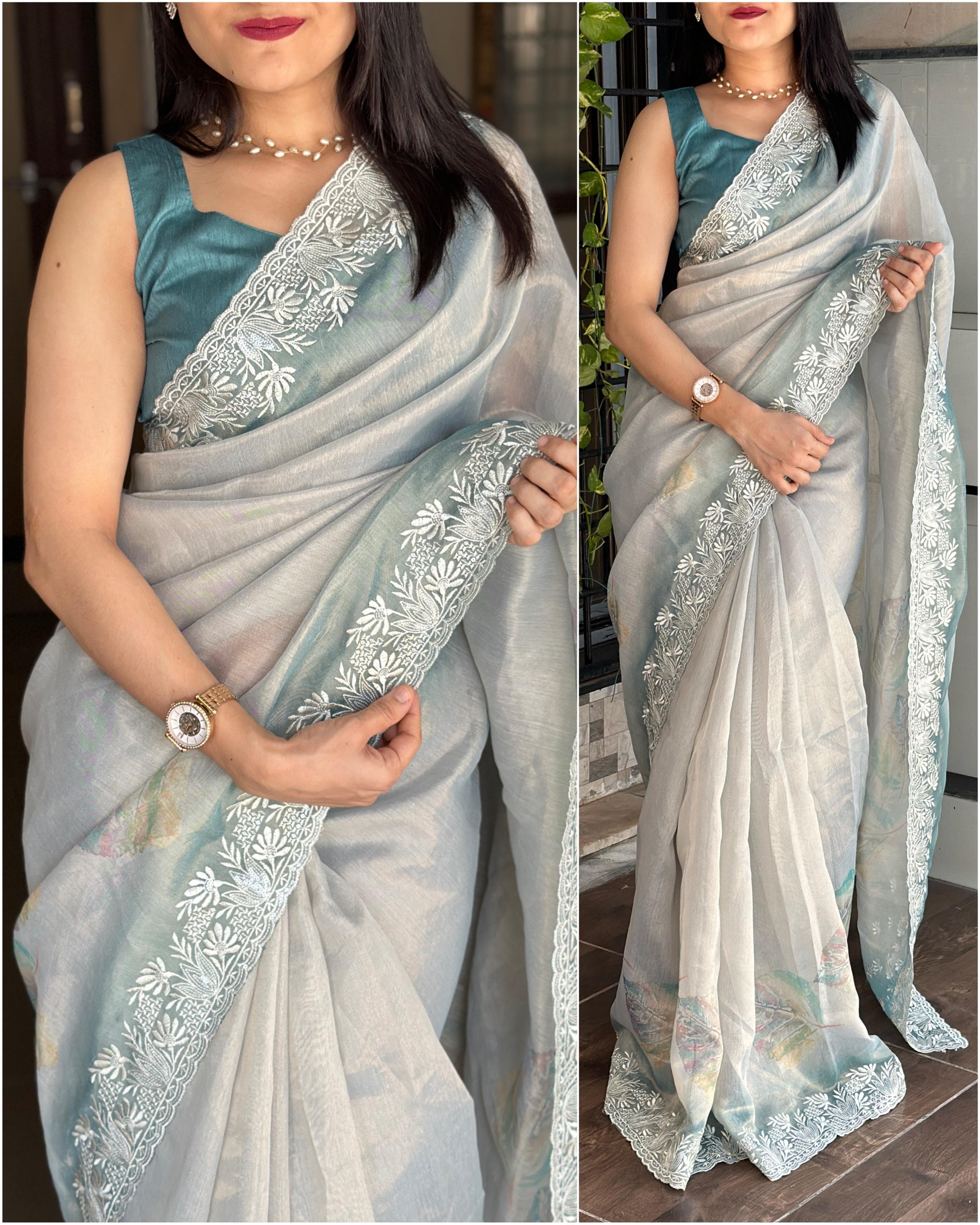 Beautiful Designer Summer Special Soft Organza Silk Saree