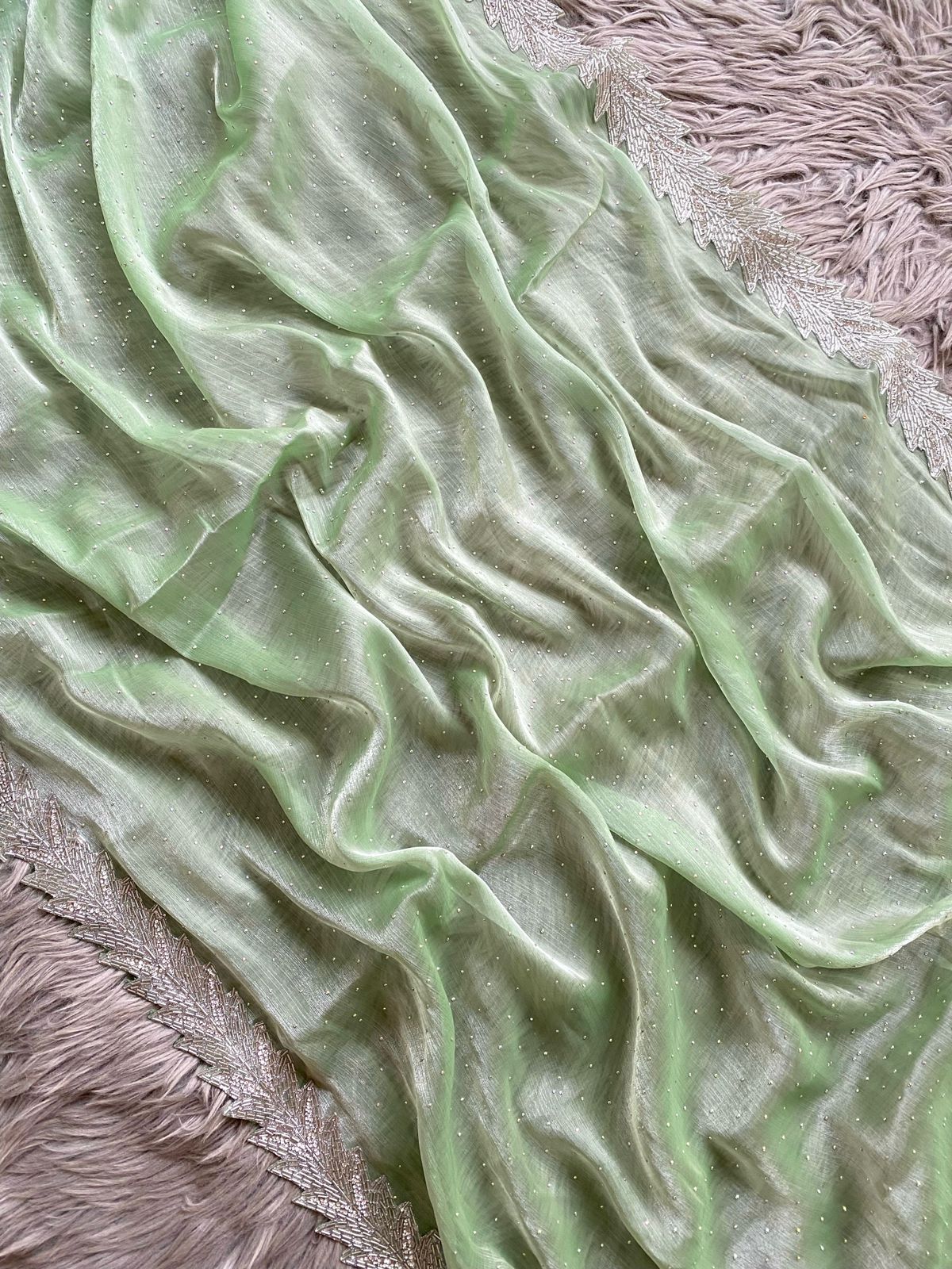 Beautiful Designer Summer Special Barbari Jimmy Chu Silk Saree