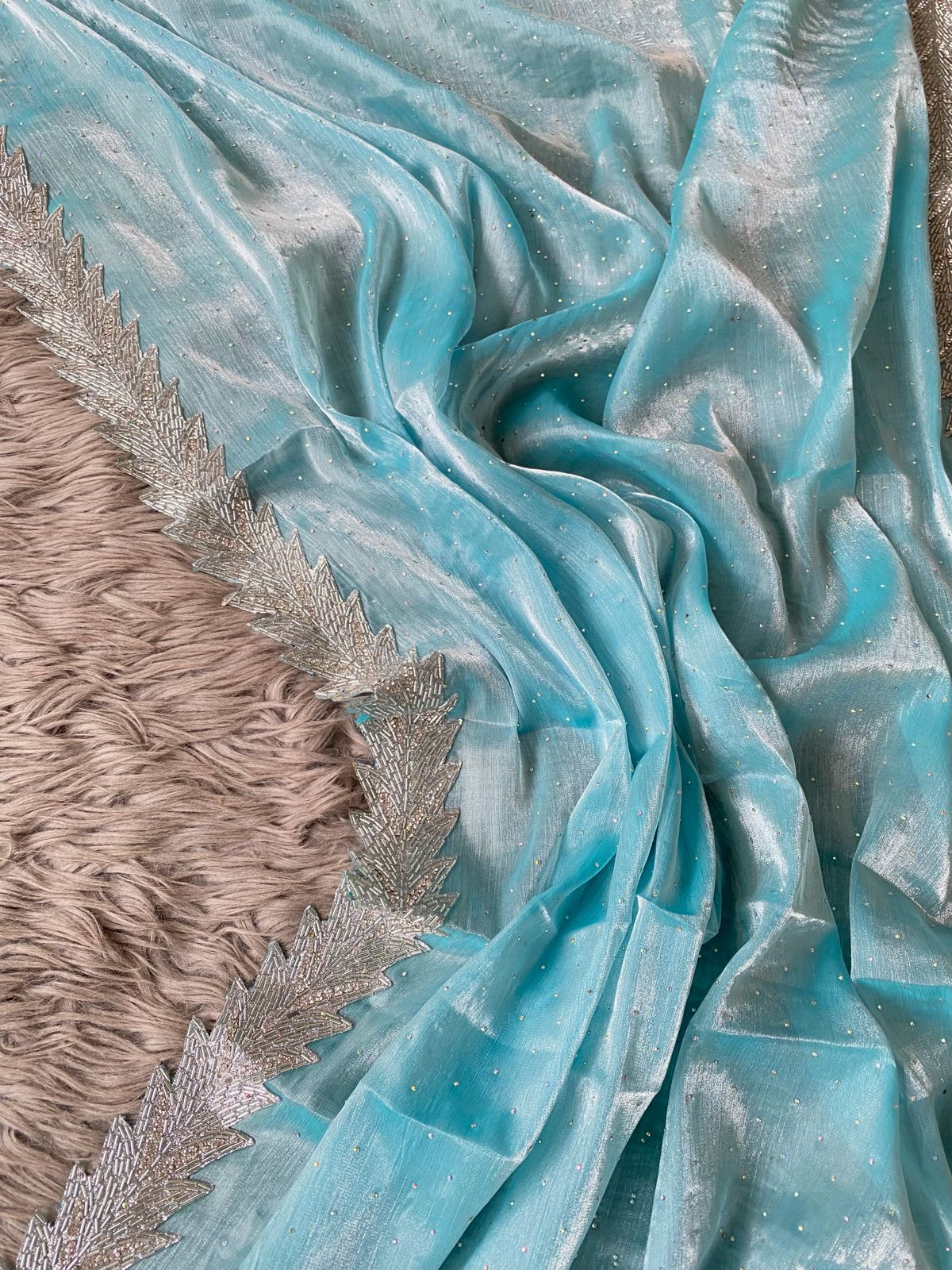 Beautiful Designer Summer Special Barbari Jimmy Chu Silk Saree