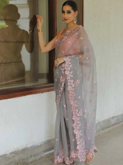 Beautiful Designer Summer Special Pure Organza silk Saree