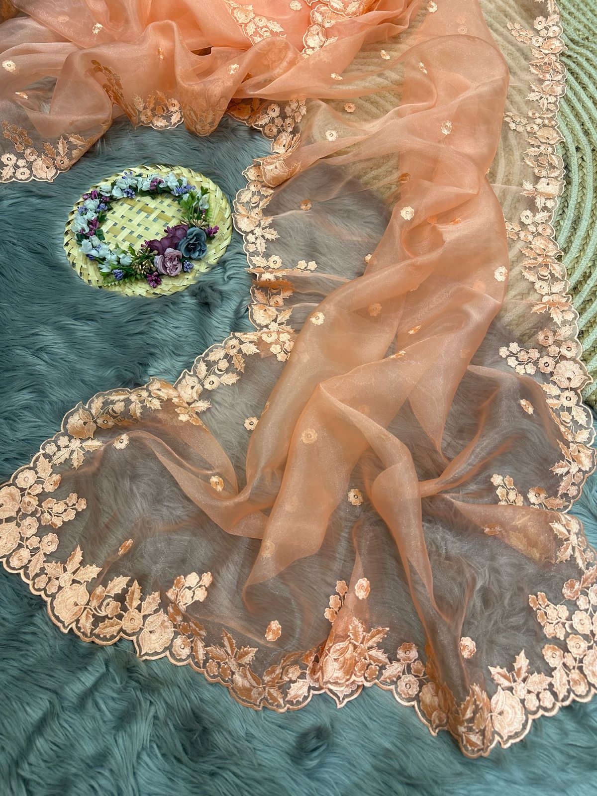 Beautiful Designer Summer Special Pure Organza silk Saree