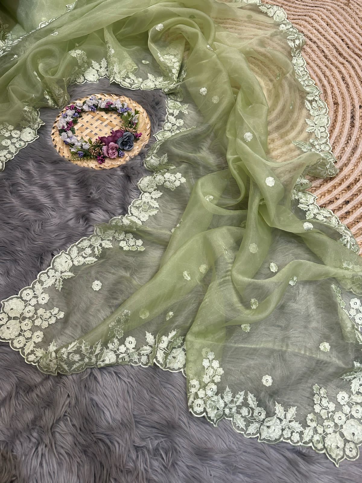 Beautiful Designer Summer Special Pure Organza silk Saree