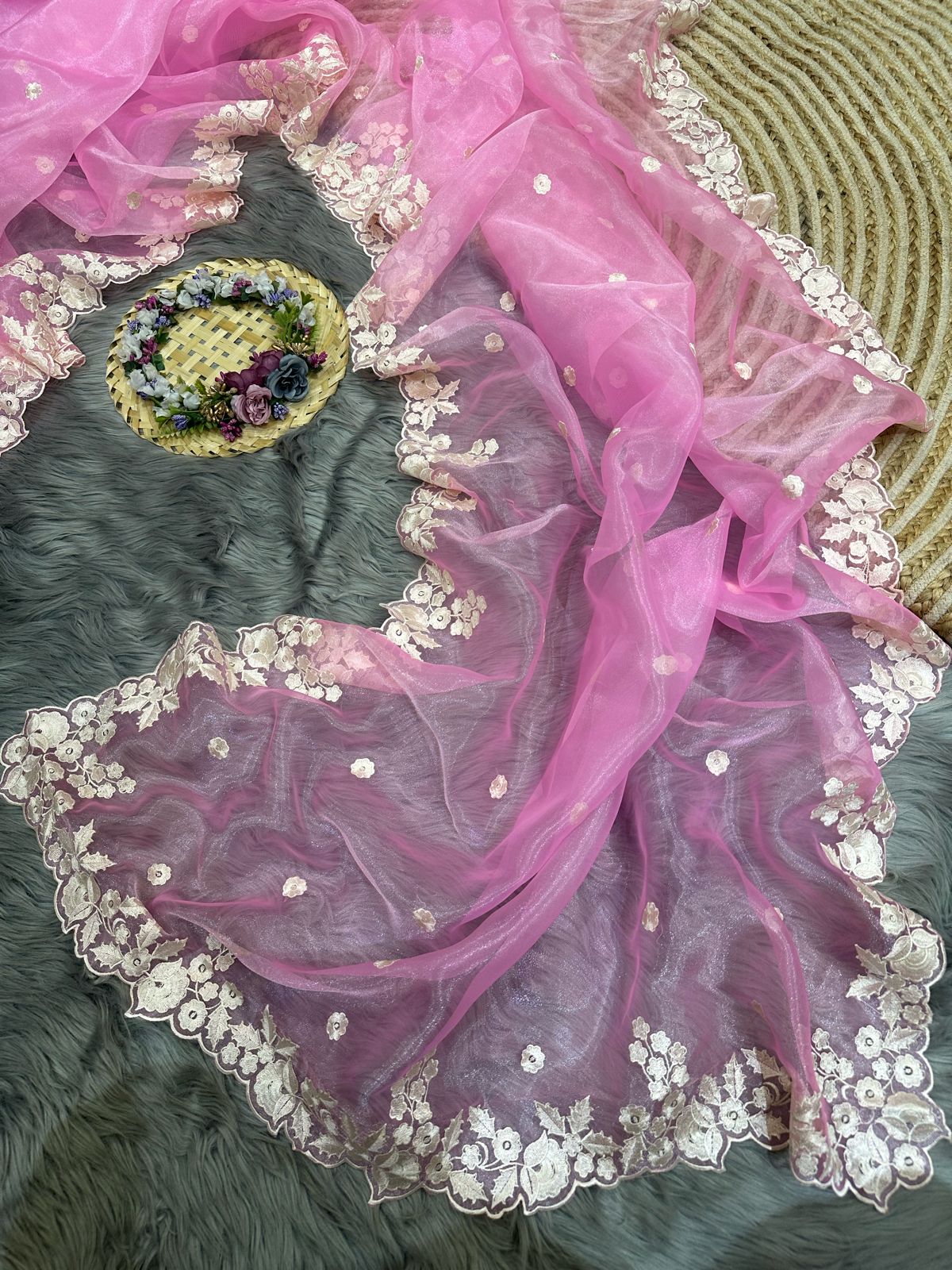 Beautiful Designer Summer Special Pure Organza silk Saree