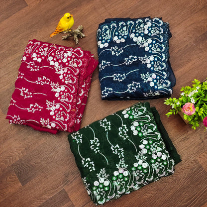 Beautiful Designer Simmar Bluminge Milky Tree Saree
