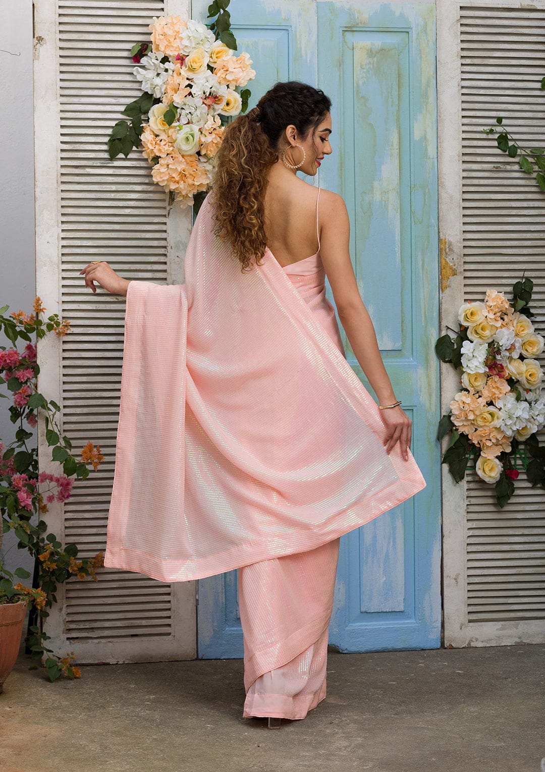 Beautiful Designer Bollywood style Soft Net Sequence Saree