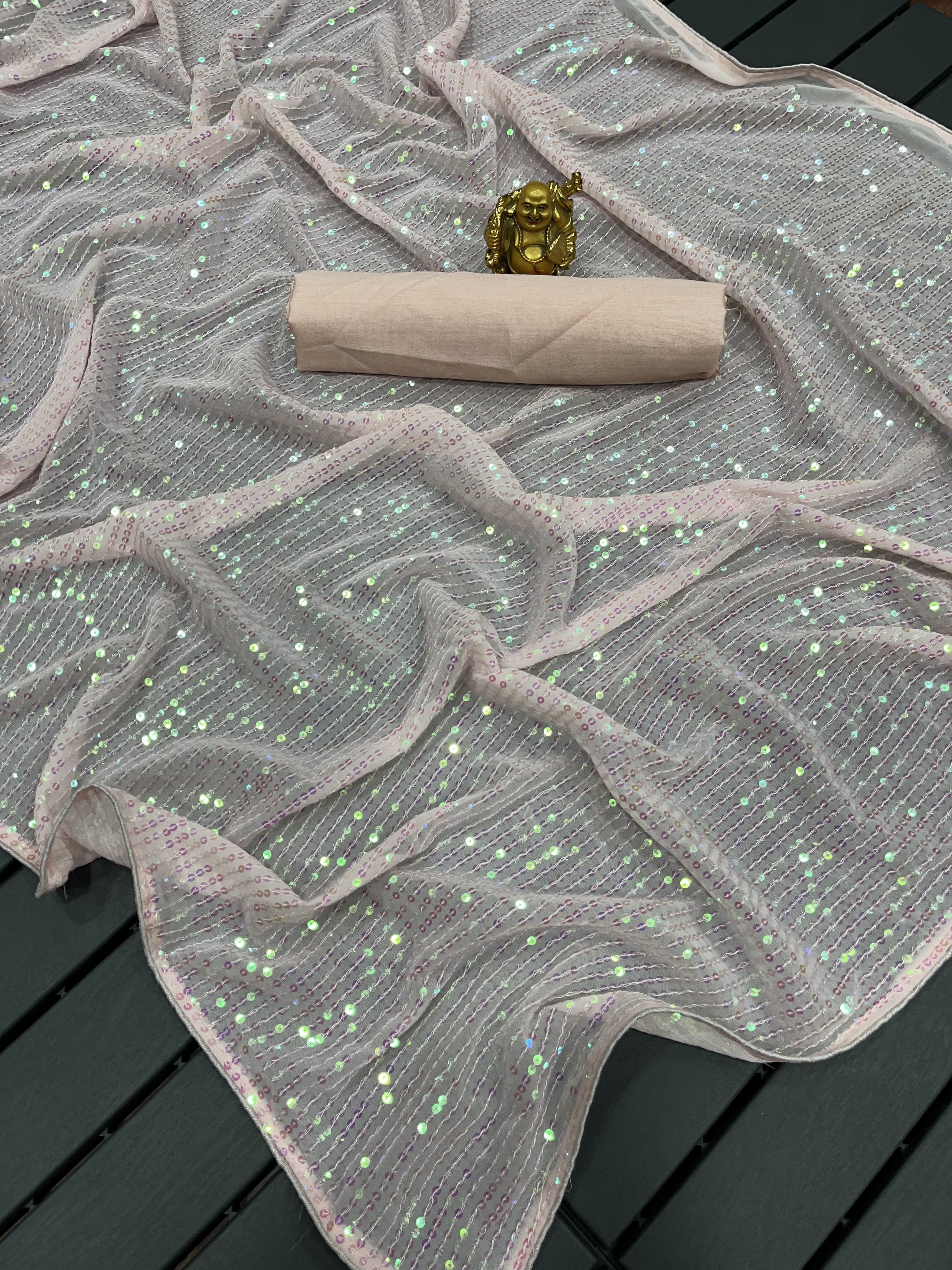 Beautiful Designer Bollywood style Soft Net Sequence Saree