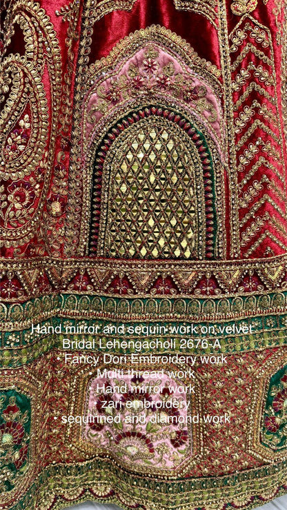 Beautiful Designer Bridal Heavy Velvet Lehenga Choli