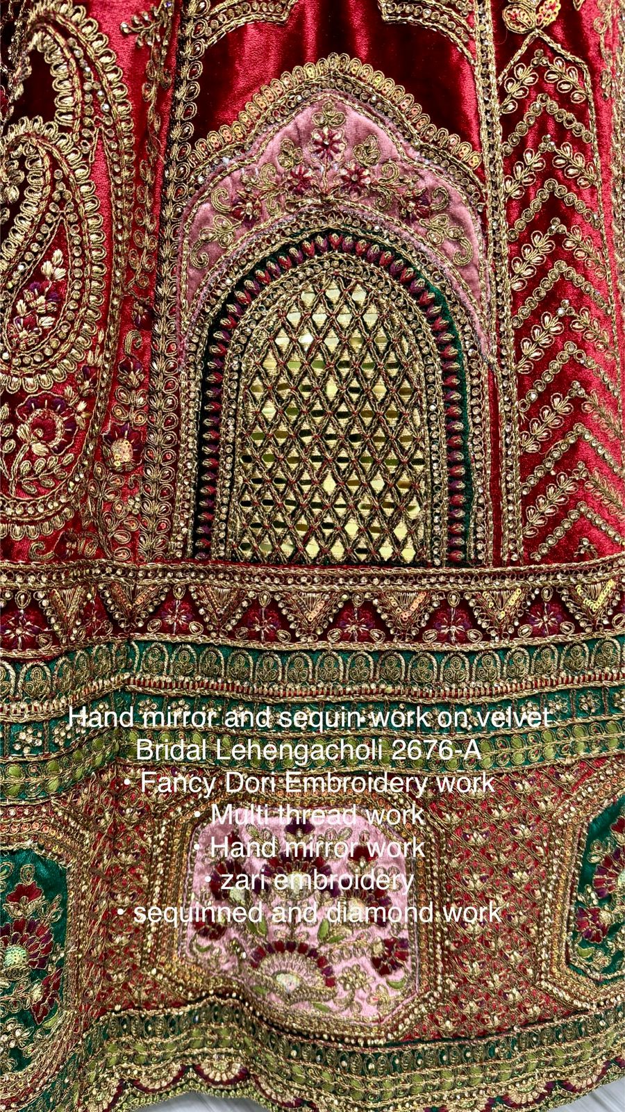 Beautiful Designer Bridal Heavy Velvet Lehenga Choli