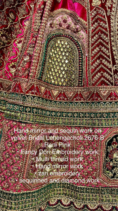 Beautiful Designer Bridal Heavy Velvet Lehenga Choli